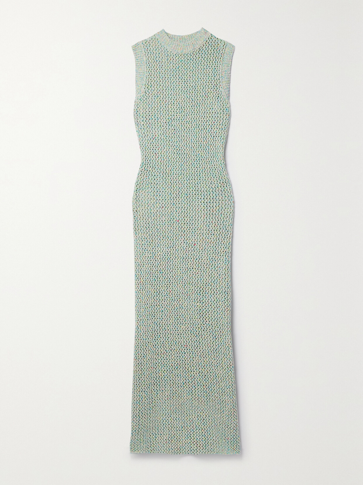 The Elder Statesman - Como Cross Open-knit Cotton, Linen And Silk-blend Maxi Dress - Green