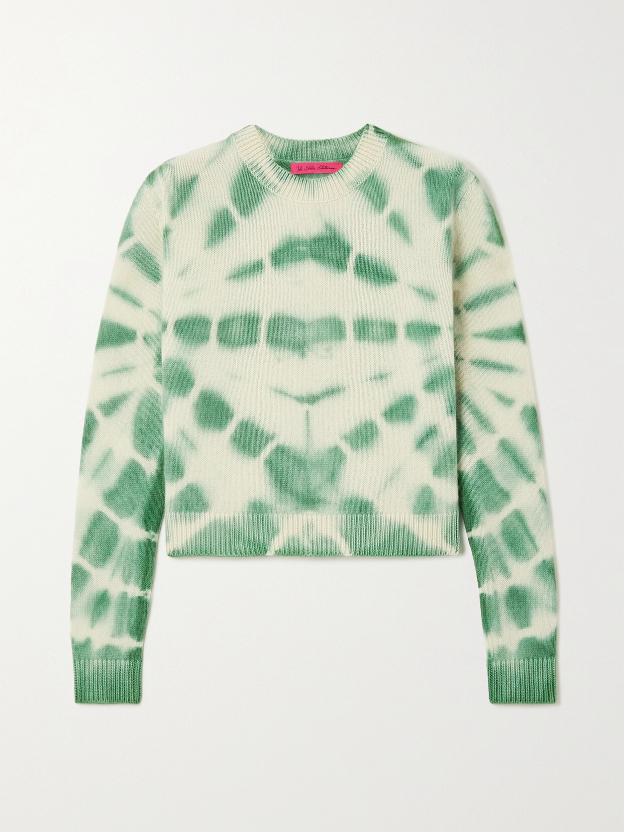 The Elder Statesman - Cropped Tie-dyed Cashmere Sweater - Blue