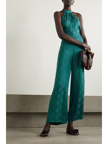 RIXO Rocky 2 satin-jacquard halterneck jumpsuit