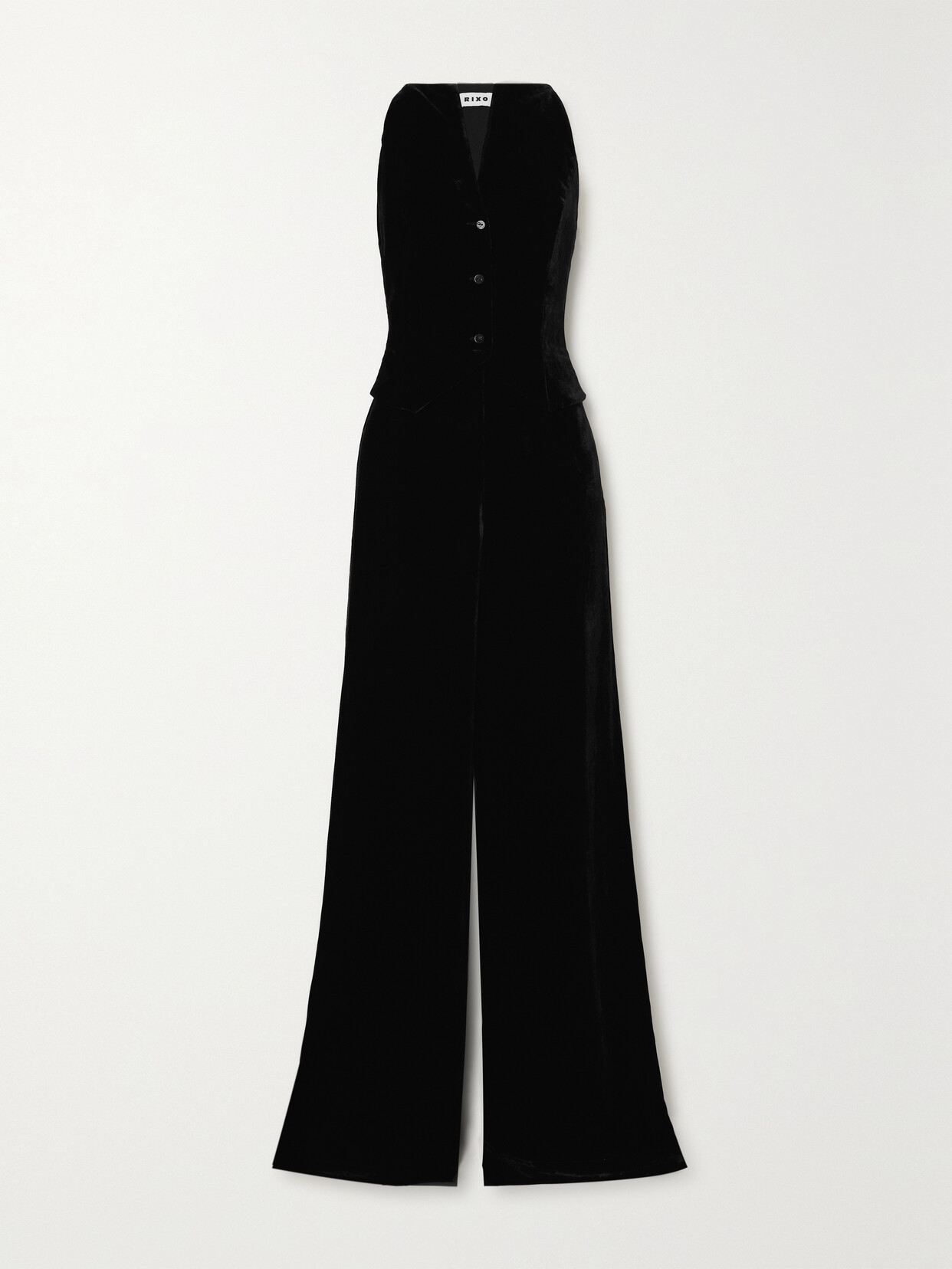 Rixo London Sienna Velvet Jumpsuit In Black