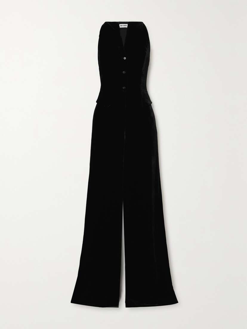 Rixo Sienna Velvet Jumpsuit - UK 20