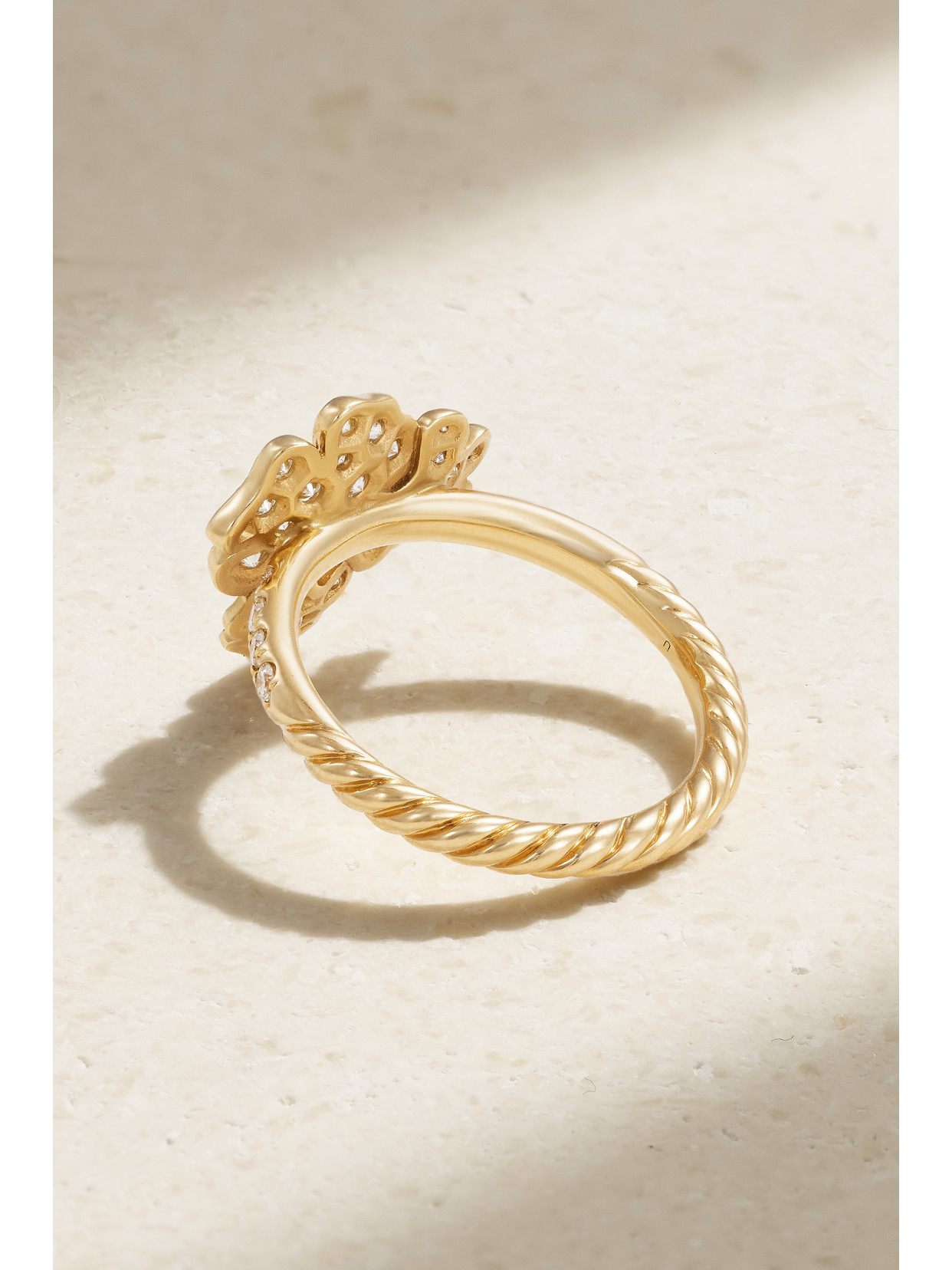 Shop David Yurman Fine Petals 18-karat Gold Diamond Ring