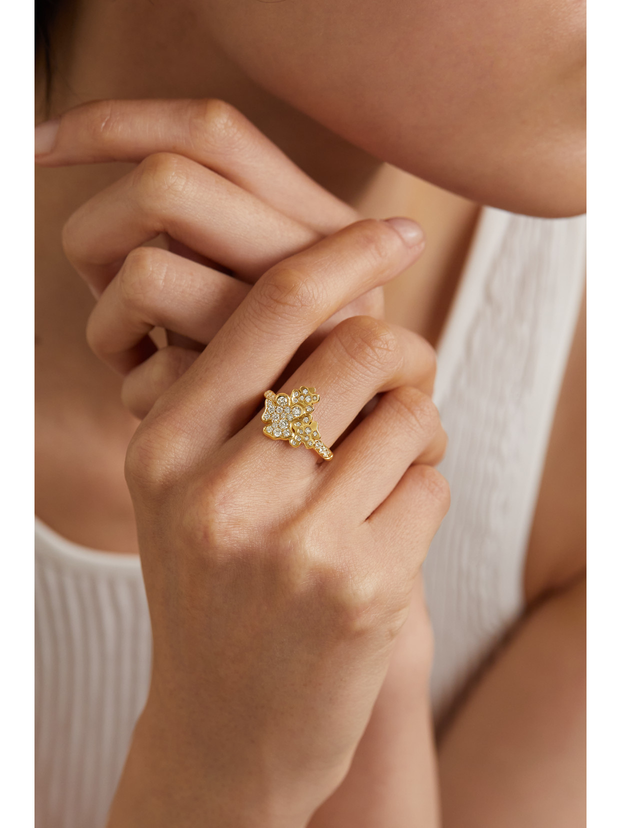 DAVID YURMAN FINE PETALS 18-KARAT GOLD DIAMOND RING