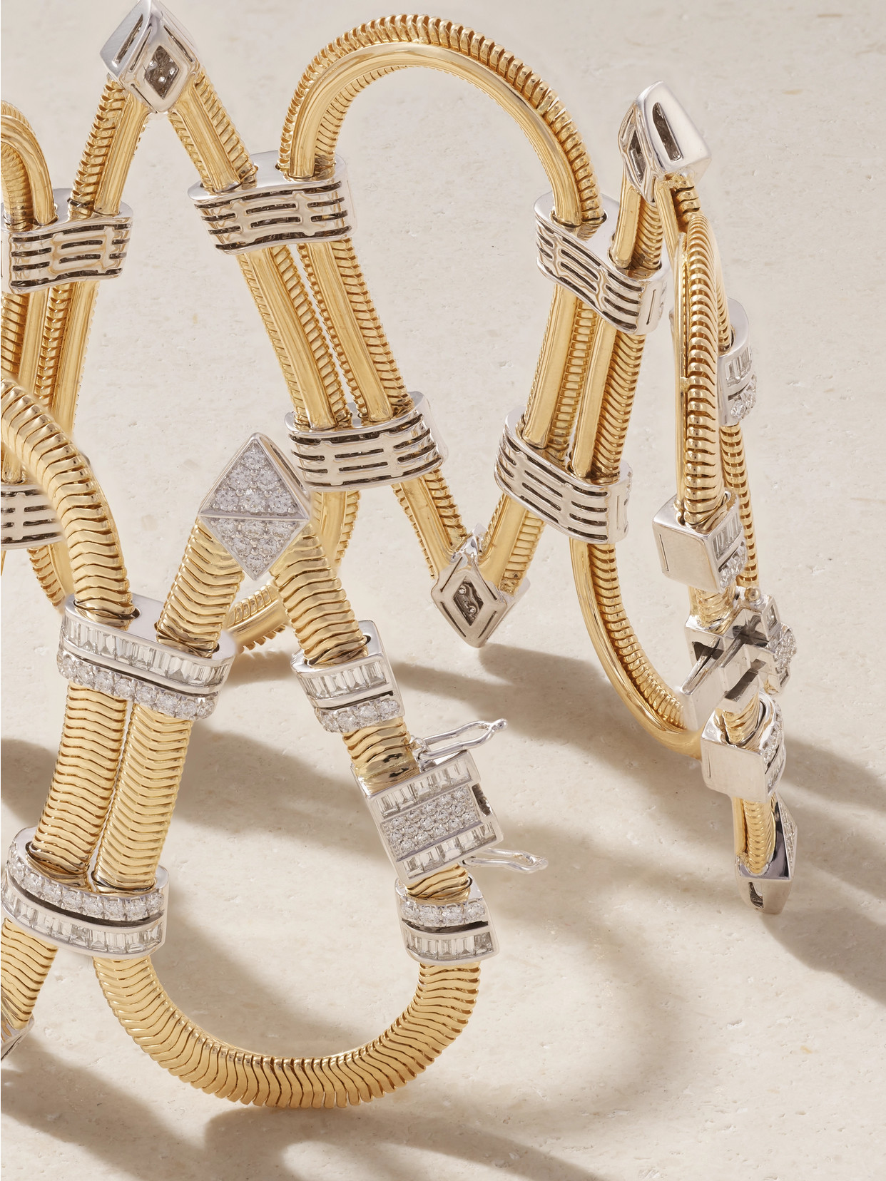 Nikos Koulis Feelings 18-karat Yellow And White Gold Diamond Bracelet In Gold