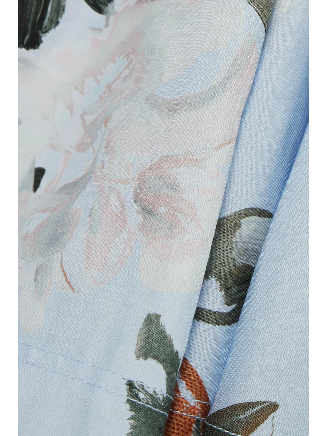 Aje Untamed Gathered Floral-print Linen-blend Mini Dress In Blue