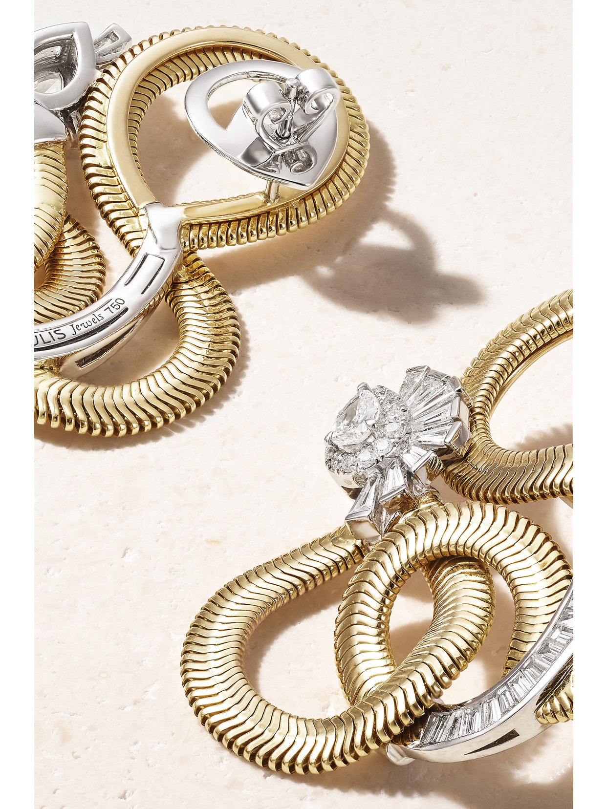 Nikos Koulis Feelings 18-karat Yellow And White Gold Diamond Earrings In Gold
