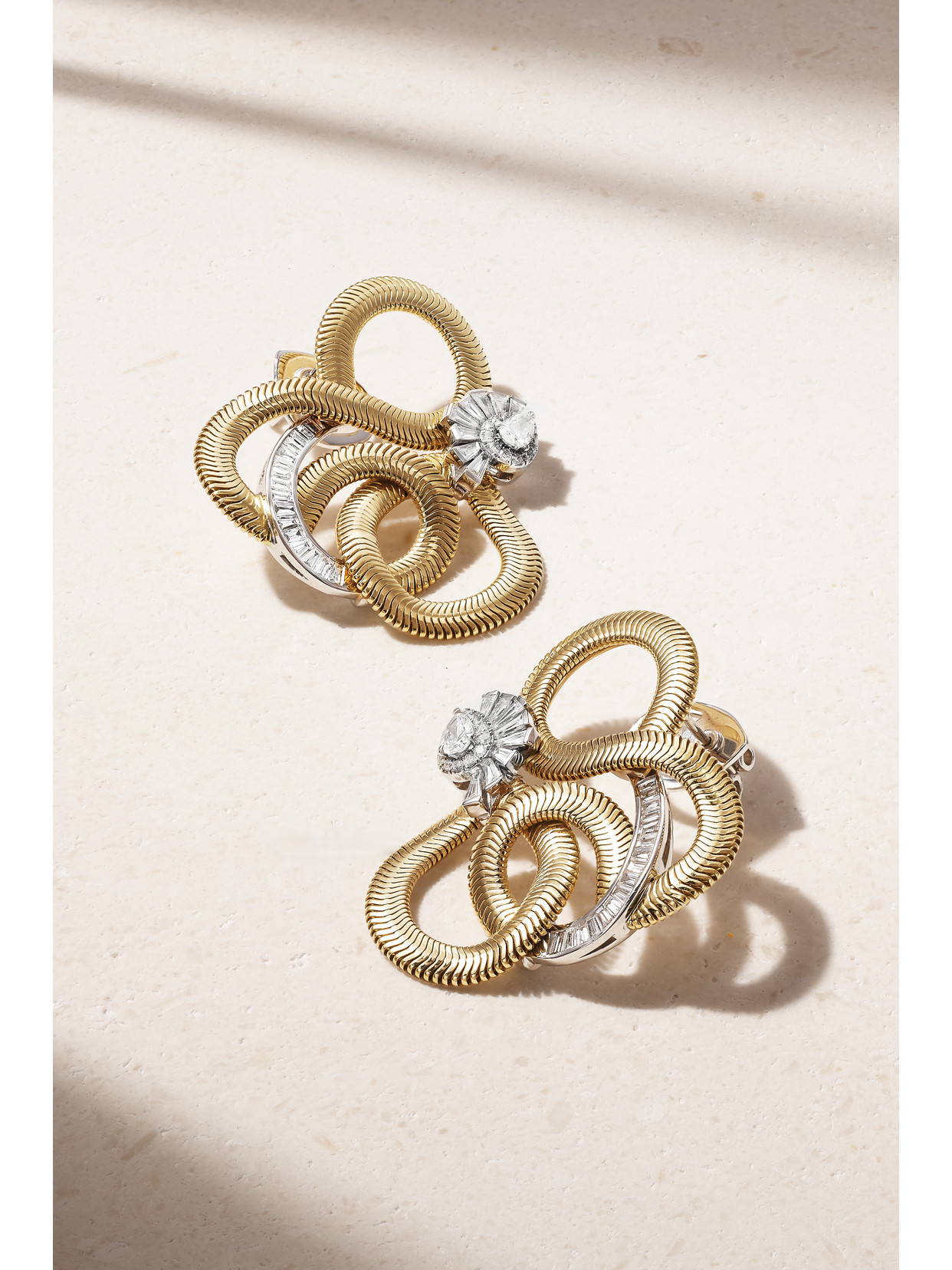 Nikos Koulis - Feelings 18-karat Yellow And White Gold Diamond Earrings - One size