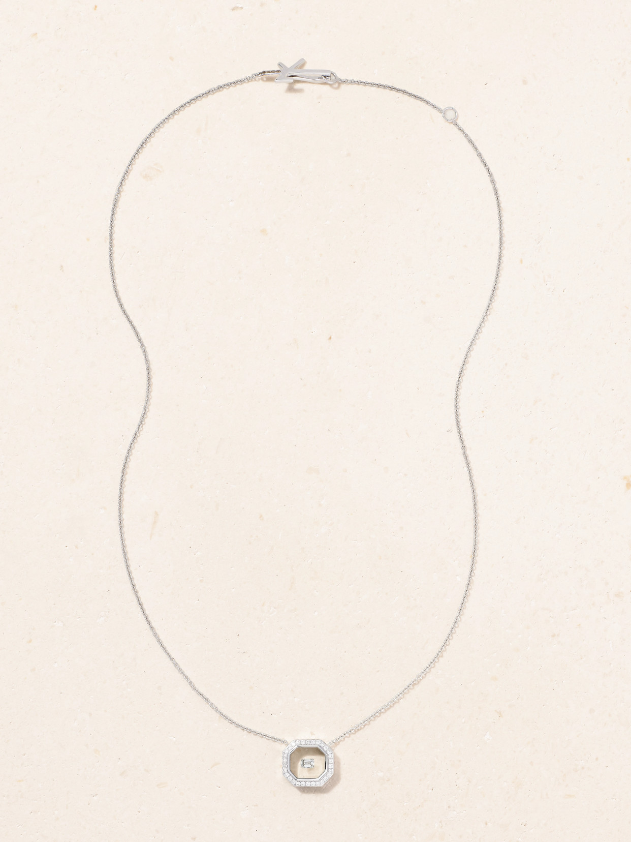 Nikos Koulis Universe 18-karat White Gold, Diamond And Enamel Necklace In Gold