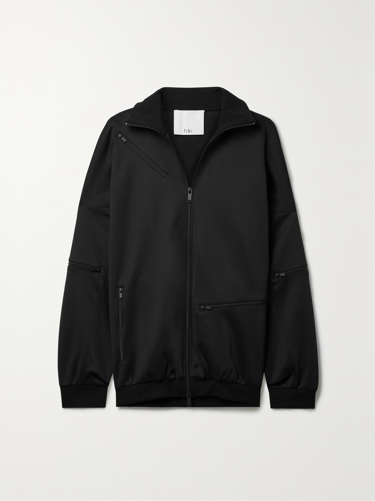 Tibi - Stretch-jersey Track Jacket - Black