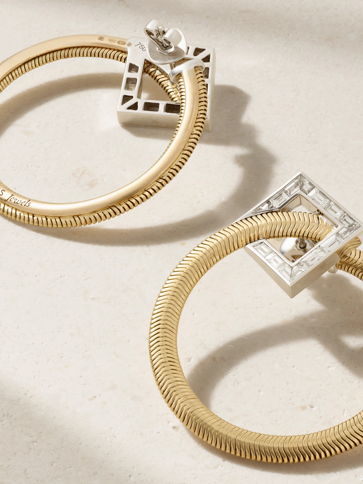 Nikos Koulis Feelings 18-karat Yellow And White Gold Diamond Hoop Earrings In Gold