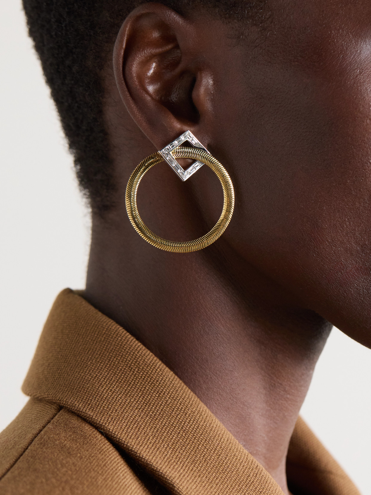 Nikos Koulis Feelings 18-karat Yellow And White Gold Diamond Hoop Earrings In Gold