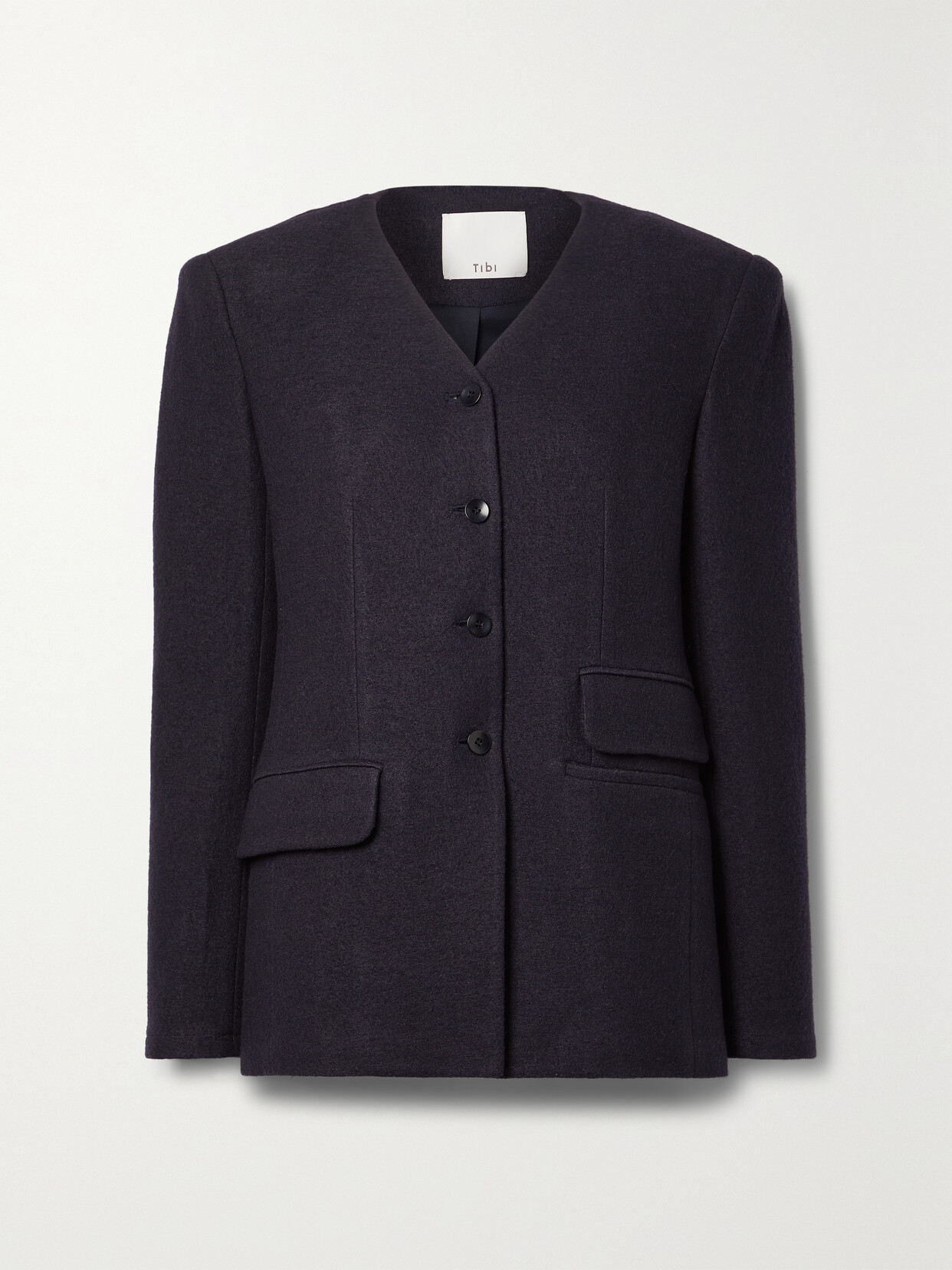 Tibi Wool-blend Felt Blazer In Blue