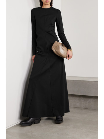Tibi Paneled stretch-ponte maxi dress