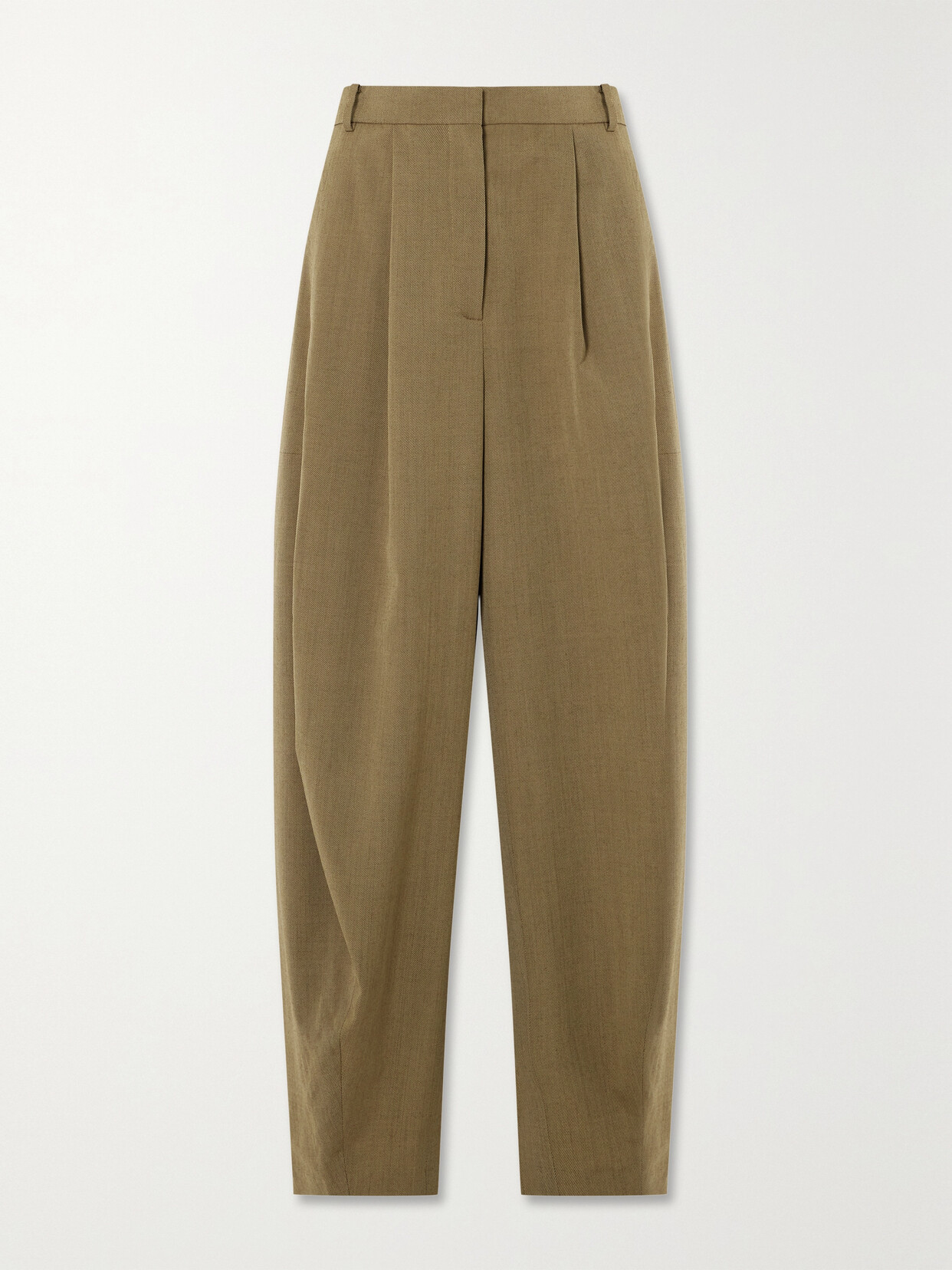 Tibi - Simon Pleated Wool-twill Pants - Brown