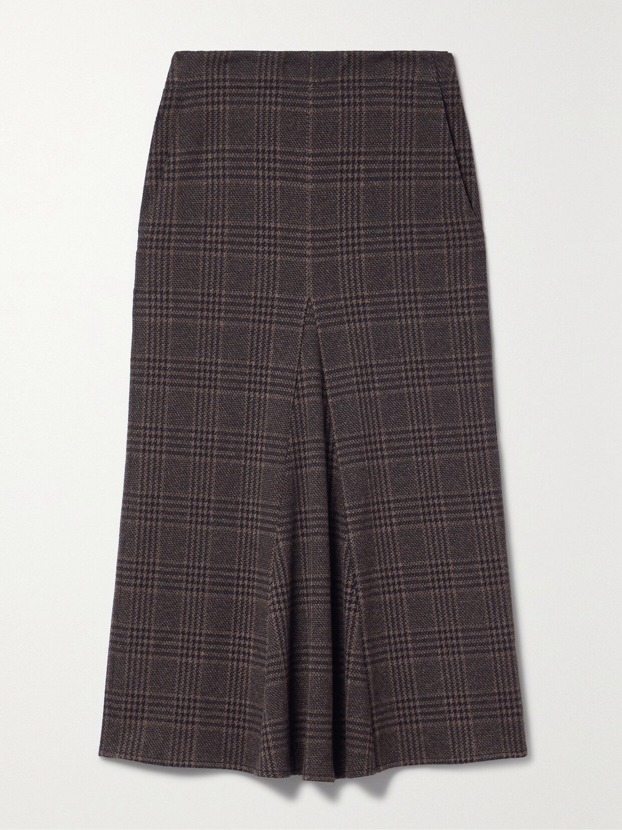 Tibi - Lutz Prince Of Wales Checked Knitted Midi Skirt - Brown