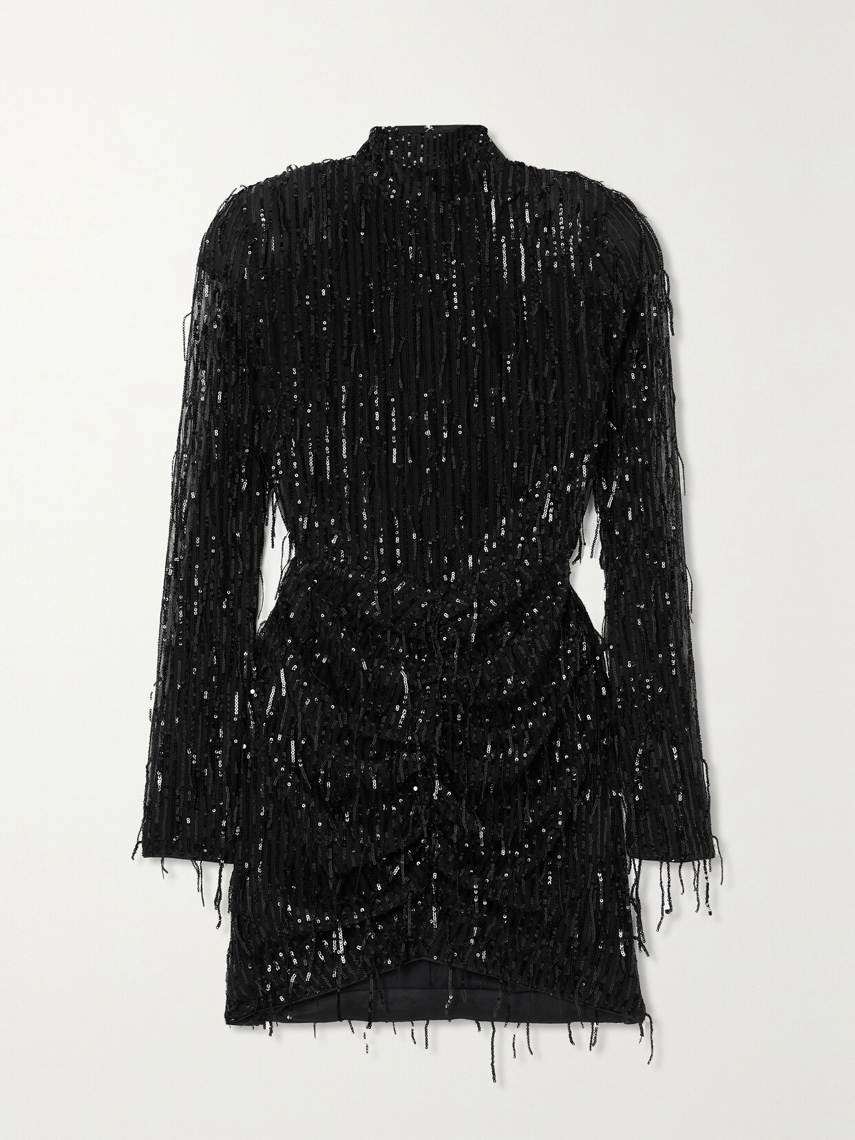 Rotate Birger Christensen + Net Sustain Miki Sequined Stretch Recycled-tulle Mini Dress In Black