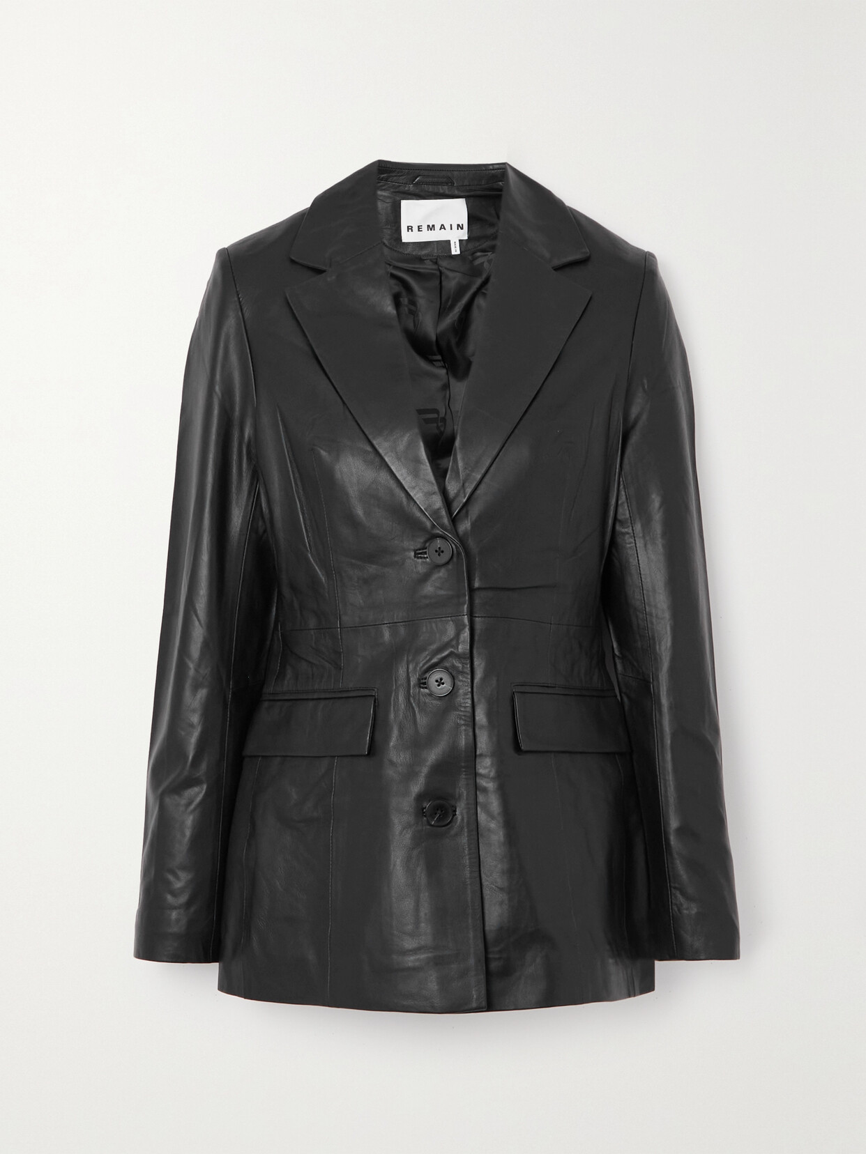 REMAIN Birger Christensen - Usana Leather Blazer - Black