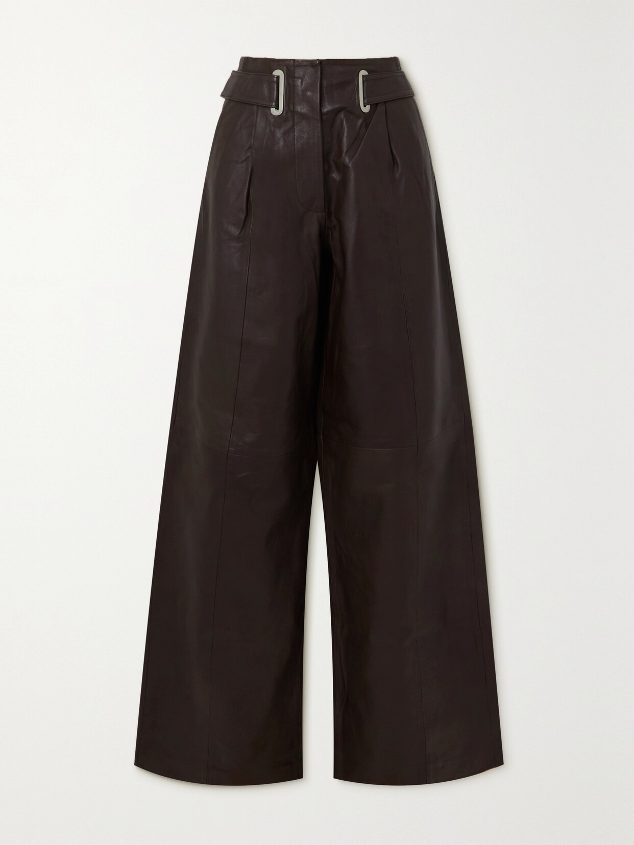 REMAIN Birger Christensen - Rosamunde Leather Wide-leg Pants - Brown