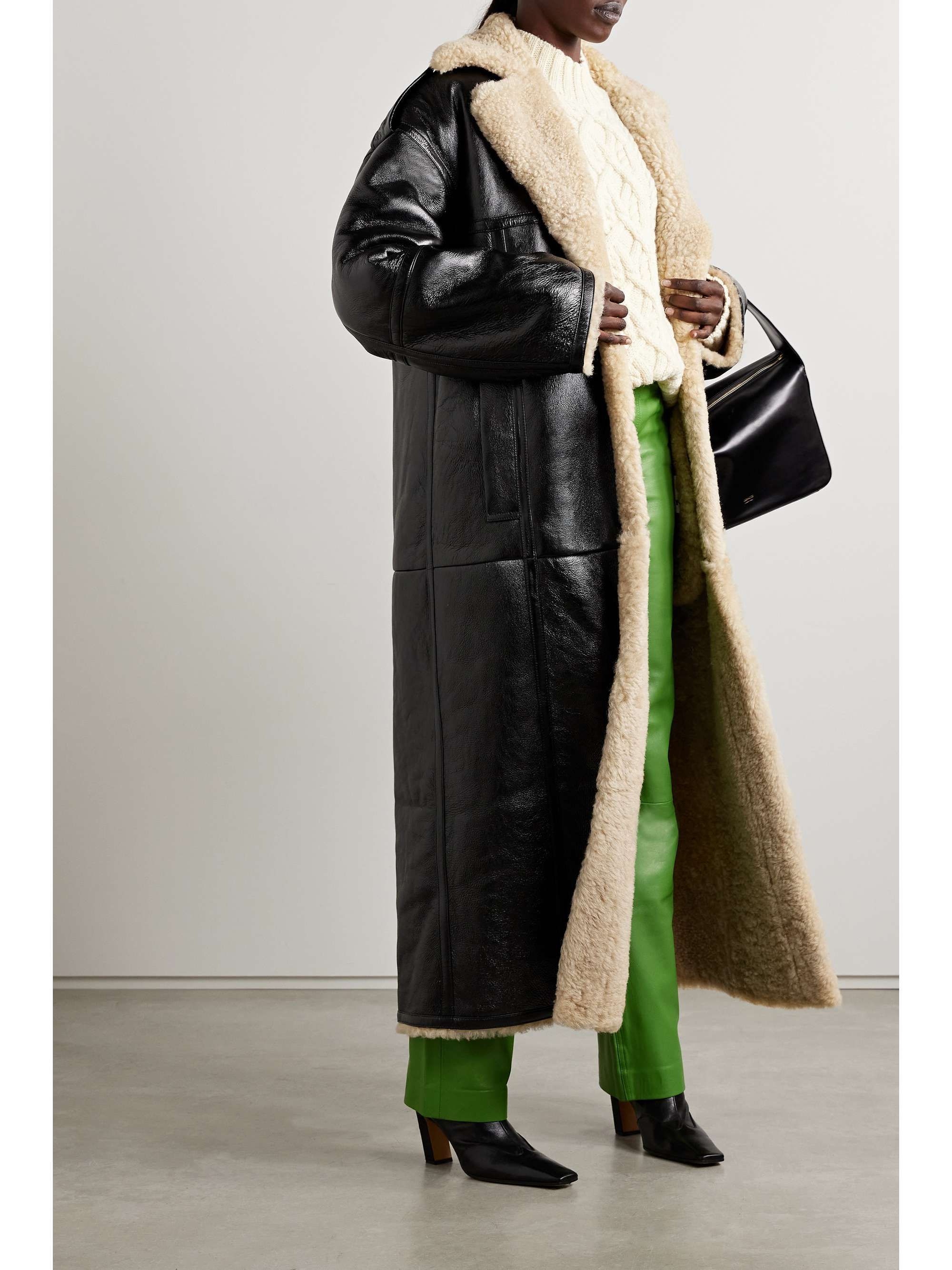 Topstitched Shearling Coat - Women - Ready-to-Wear