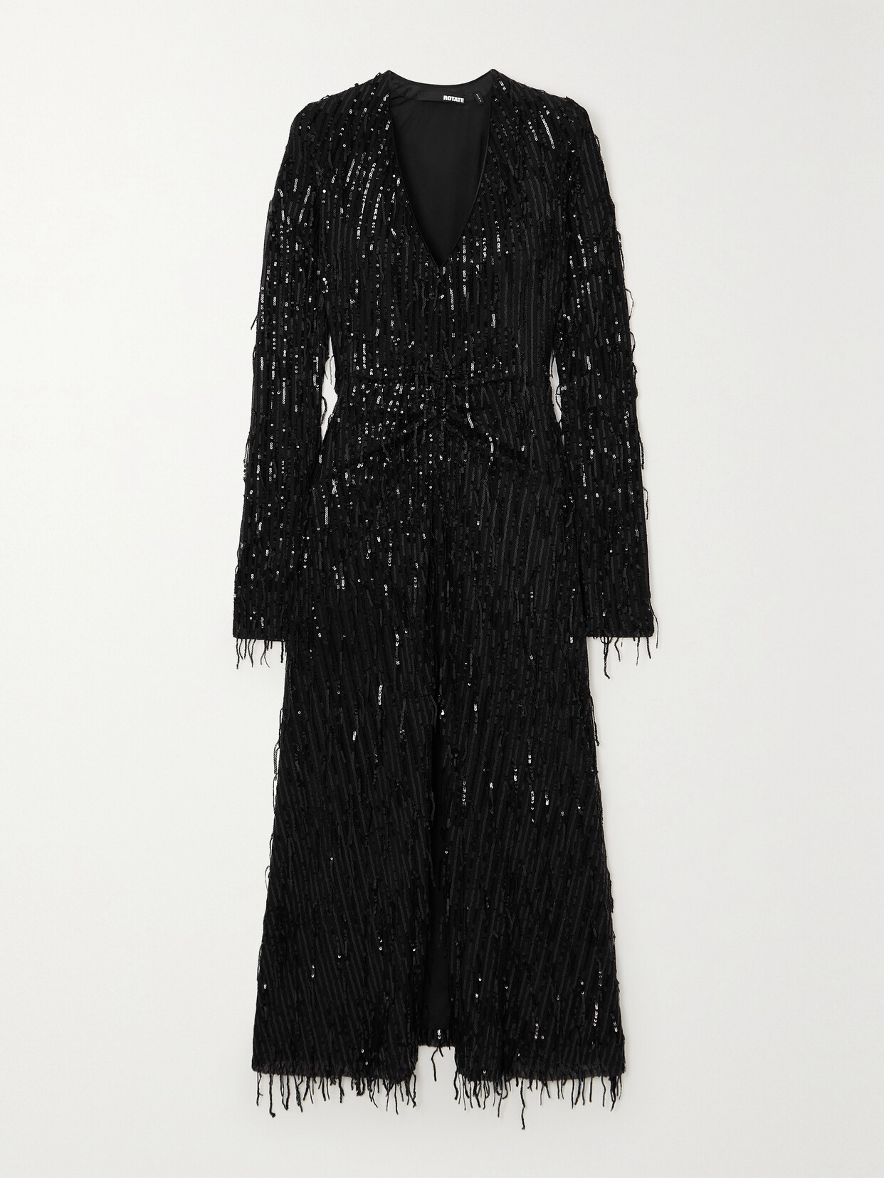 ROTATE Birger Christensen - + Net Sustain Sierra Sequined Stretch Recycled-satin Midi Dress - Black