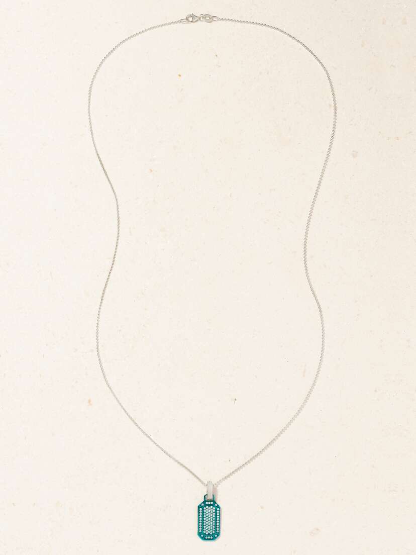EÉRA White , Diamond And Enamel Necklace