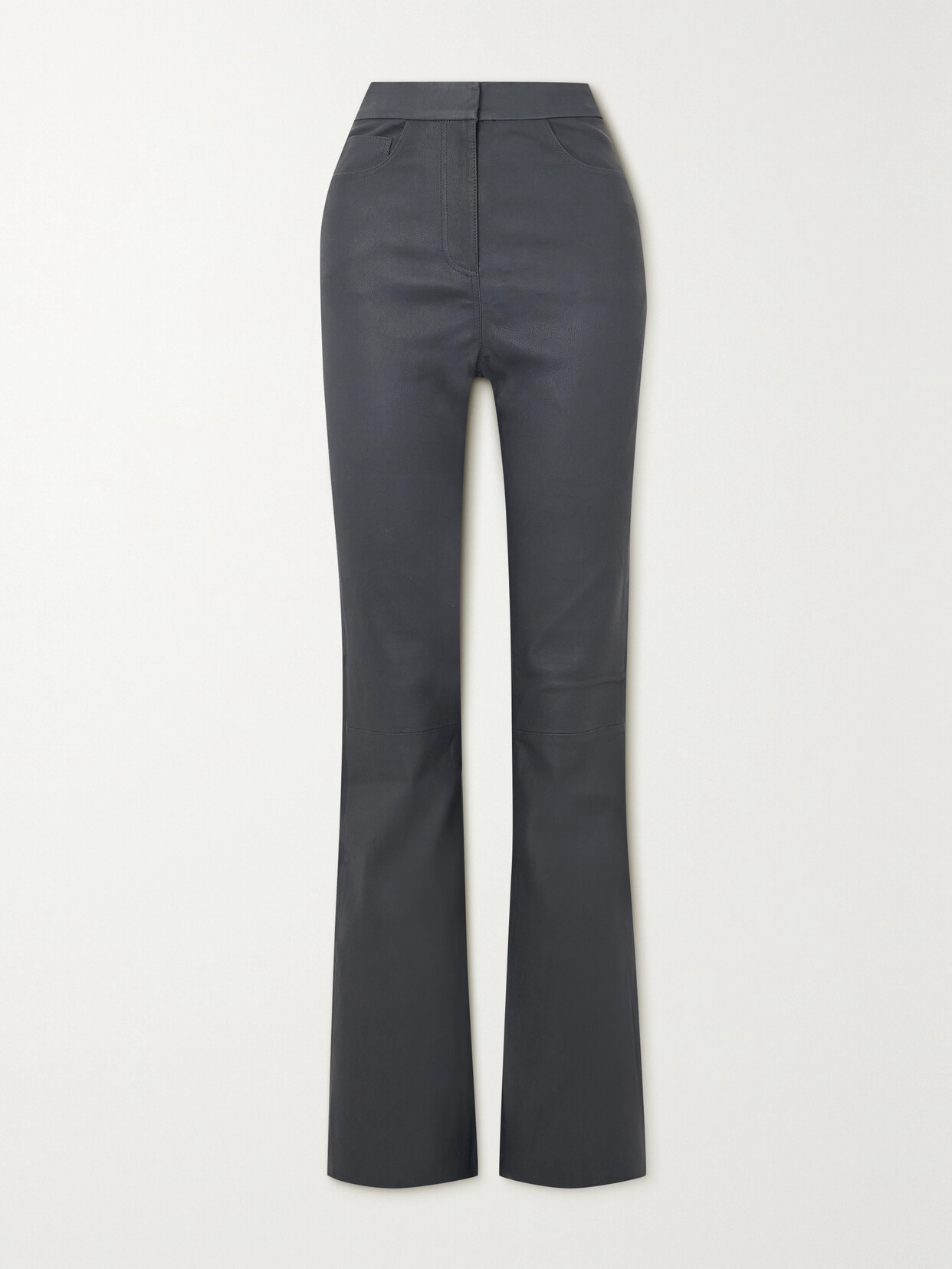 REMAIN Birger Christensen - Flola Leather Flared Pants - Gray