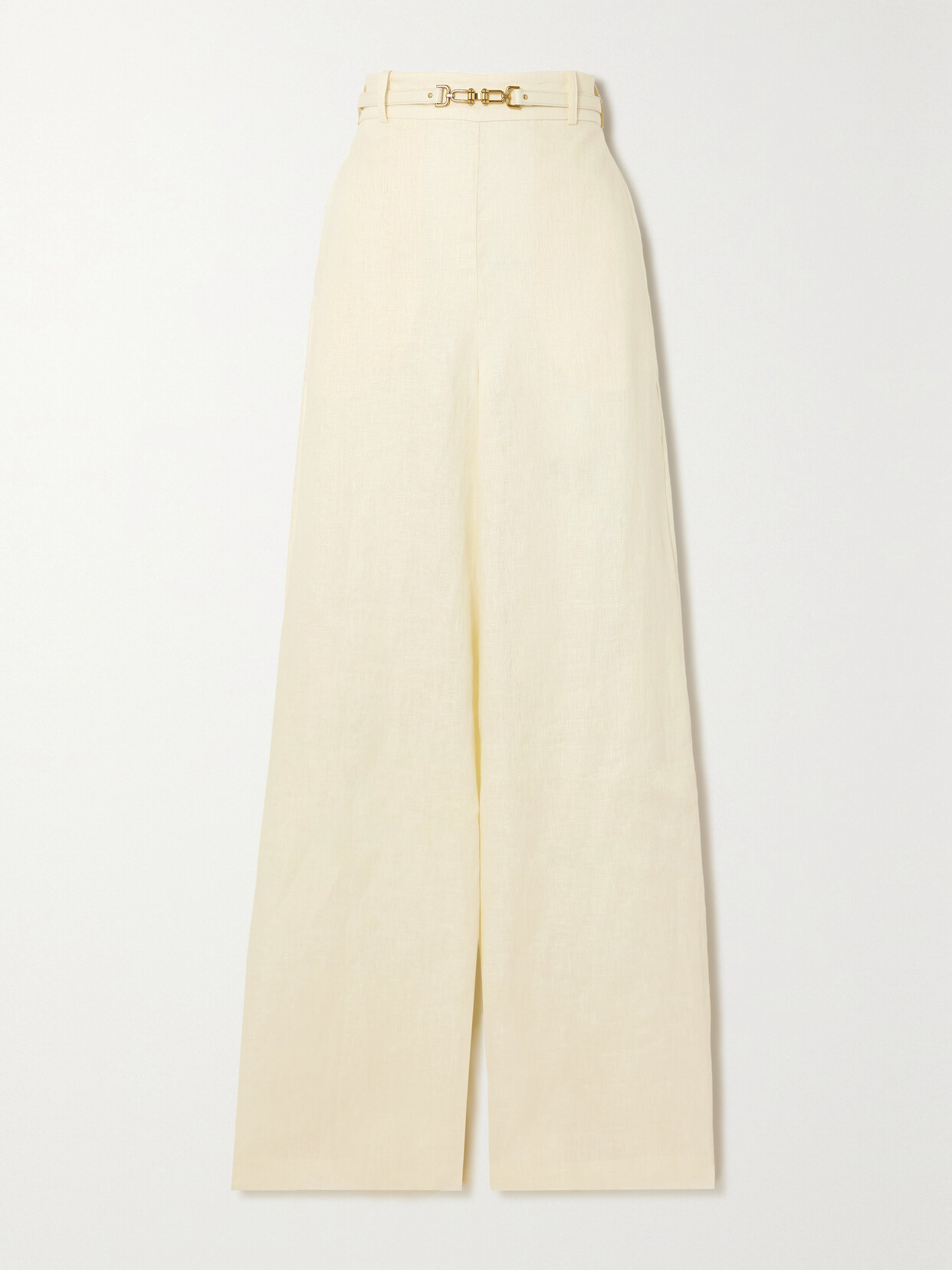 Zimmermann Belted Linen Wide-leg Pants - Cream