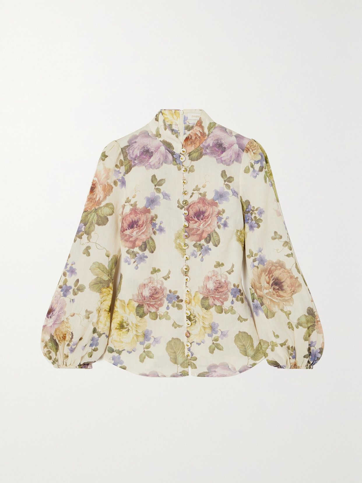 Zimmermann - Embellished Floral-print Ramie-voile Blouse - Multi