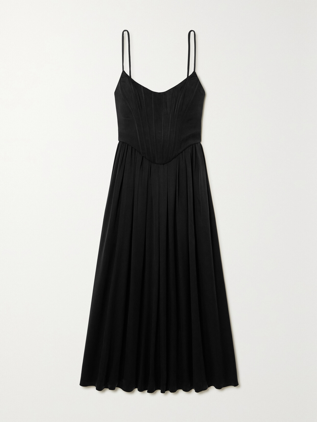 Zimmermann Silk Sleeveless Corset Midi Dress In Black