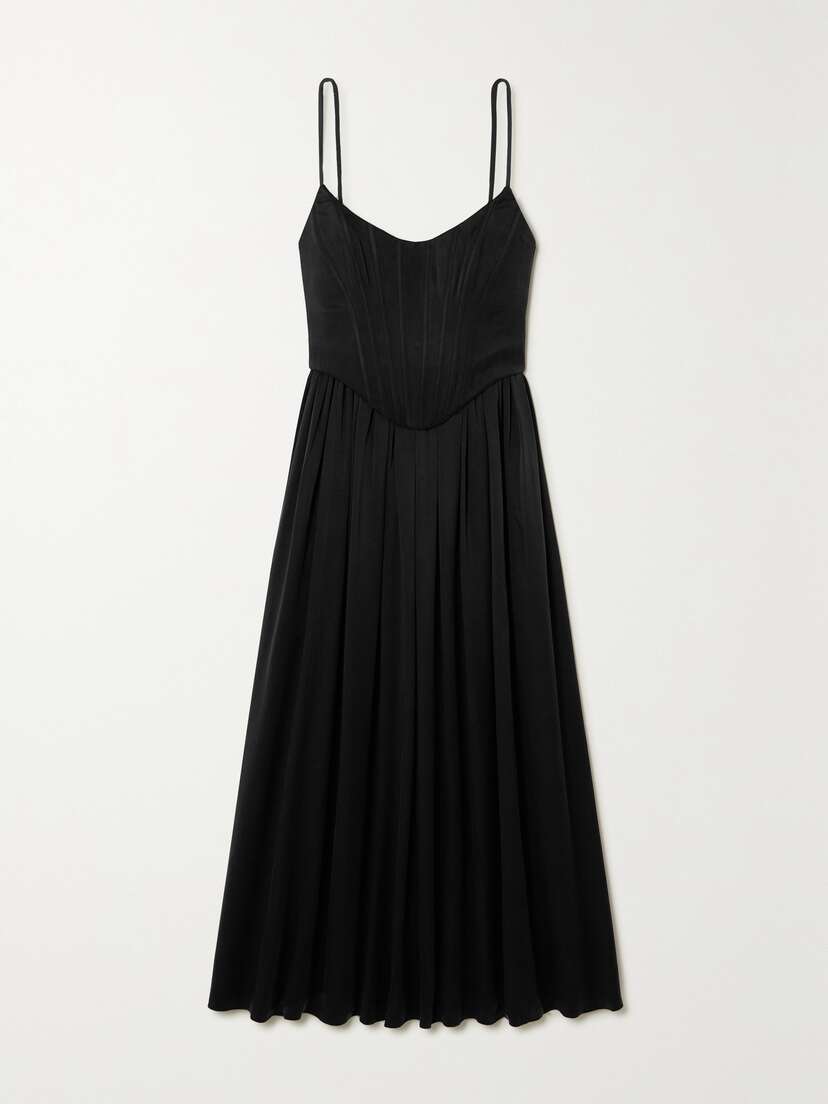 Zimmermann Pleated Layered Silk Midi Dress