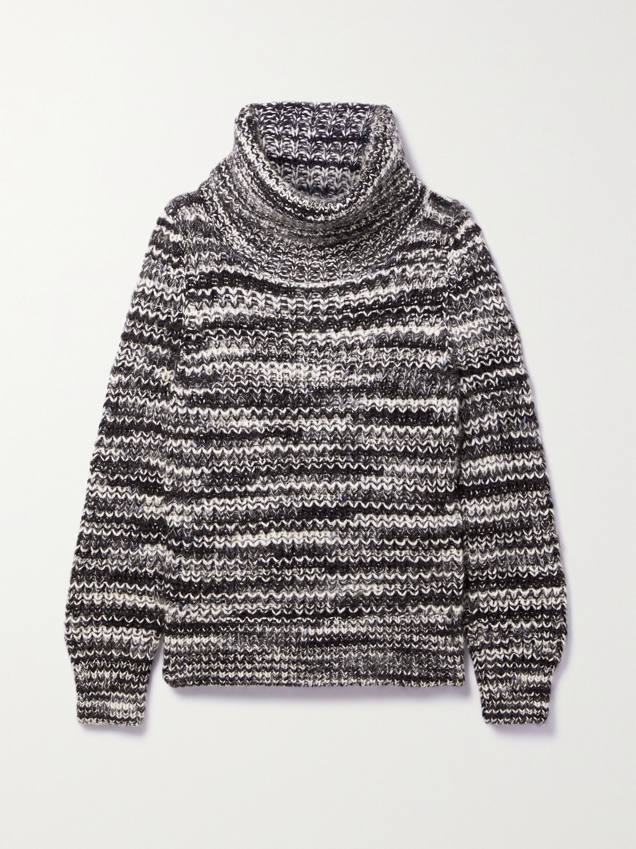 ZIMMERMANN LYRICAL SPACE-DYED WOOL-BLEND TURTLENECK SWEATER