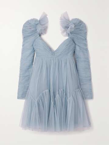 Zimmermann Ruched Tulle Mini Dress