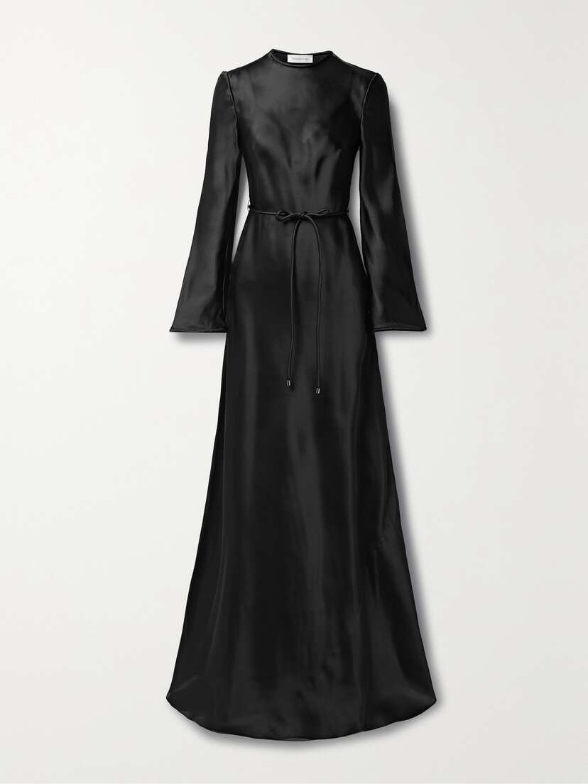 Zimmermann Luminosity Belted Silk-satin Maxi Dress