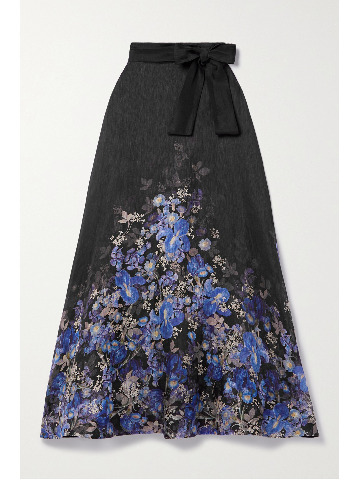 ZIMMERMANN LYRICAL FLORAL-PRINT LINEN AND SILK-BLEND ORGANZA MAXI SKIRT