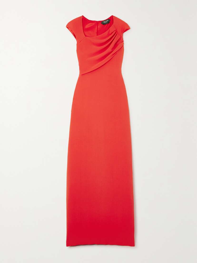 Tom Ford Draped Silk-georgette Gown