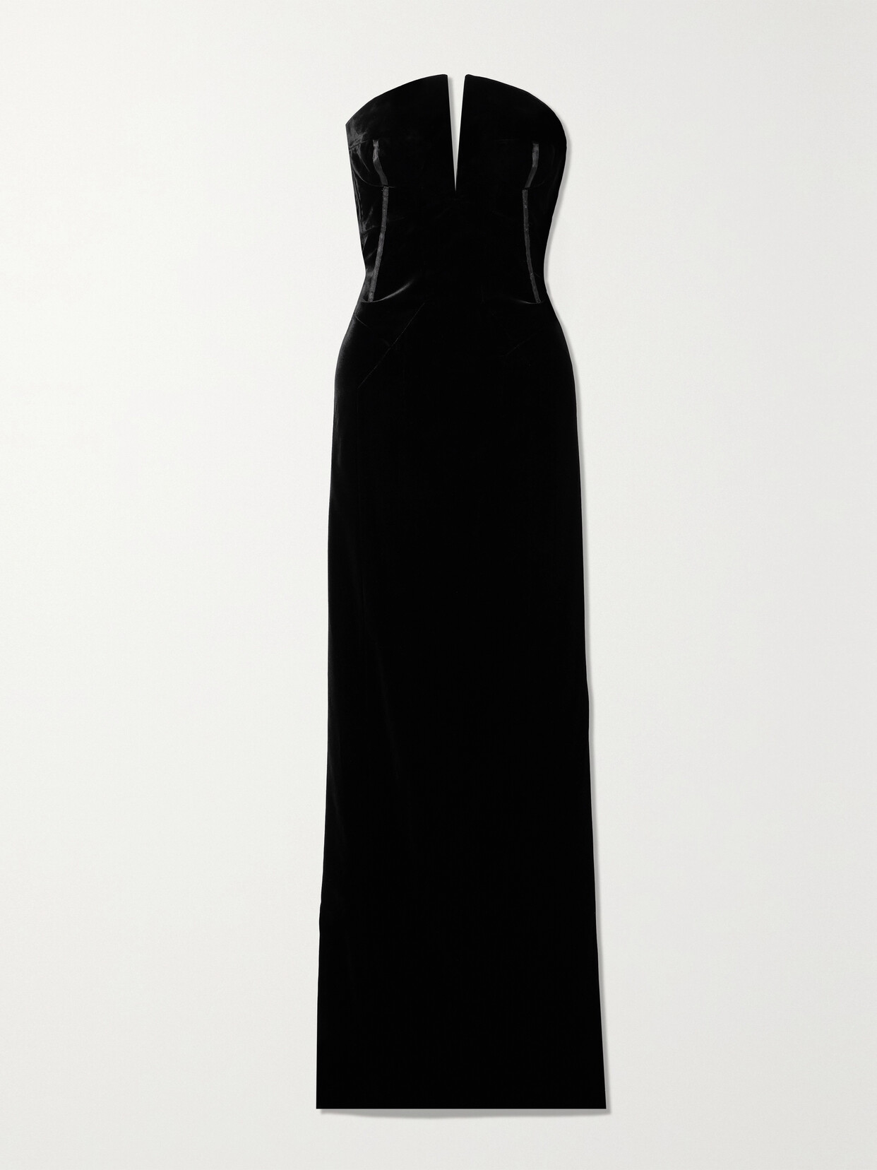 TOM FORD Strapless Satin-trimmed Velvet Gown