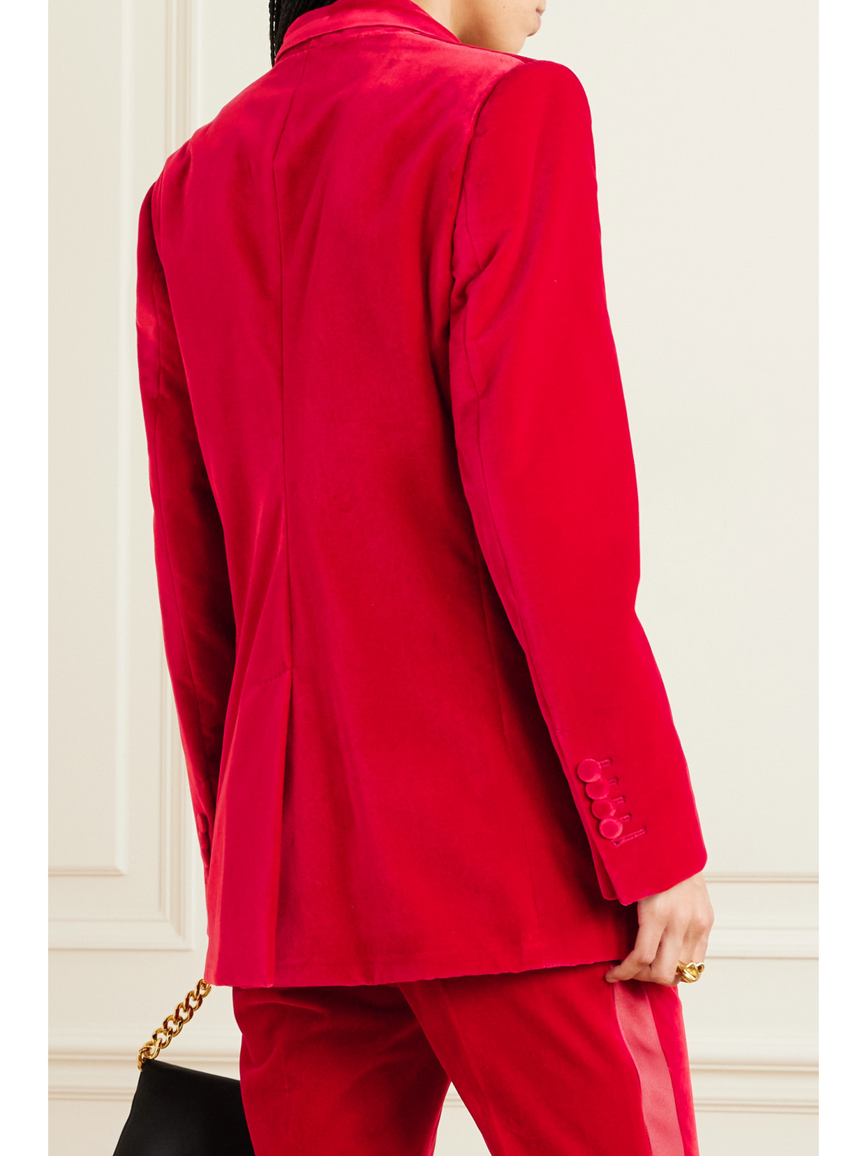 Tom Ford Silk-trimmed Cotton-velvet Blazer In Red