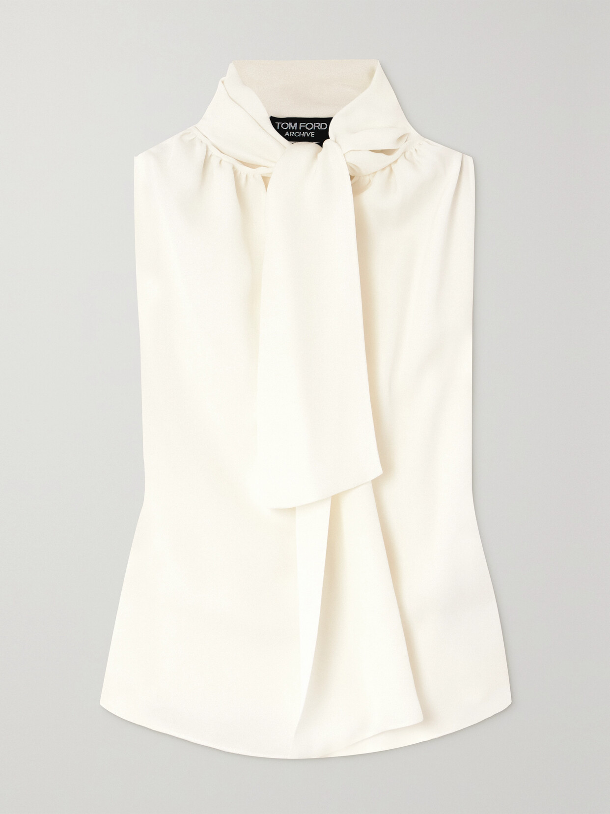 TOM FORD - Tie-neck Silk-georgette Blouse - White