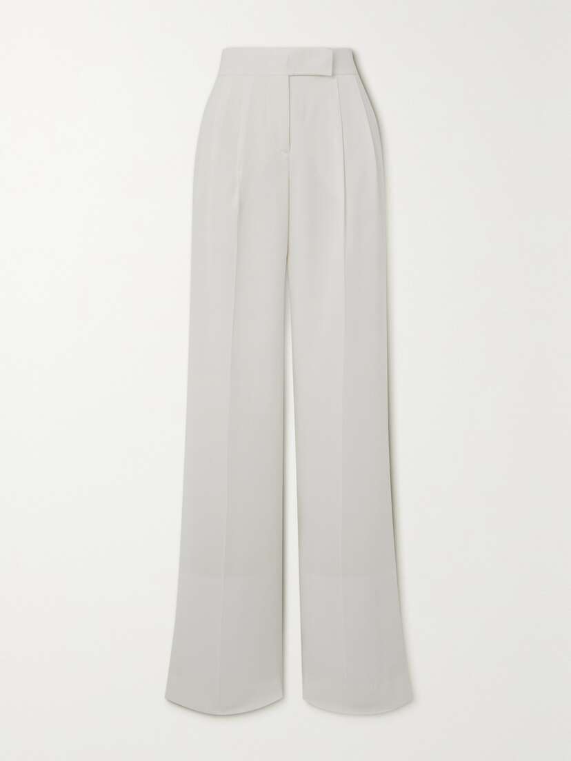 Tom Ford Pleated Silk-georgette Wide-leg Pants