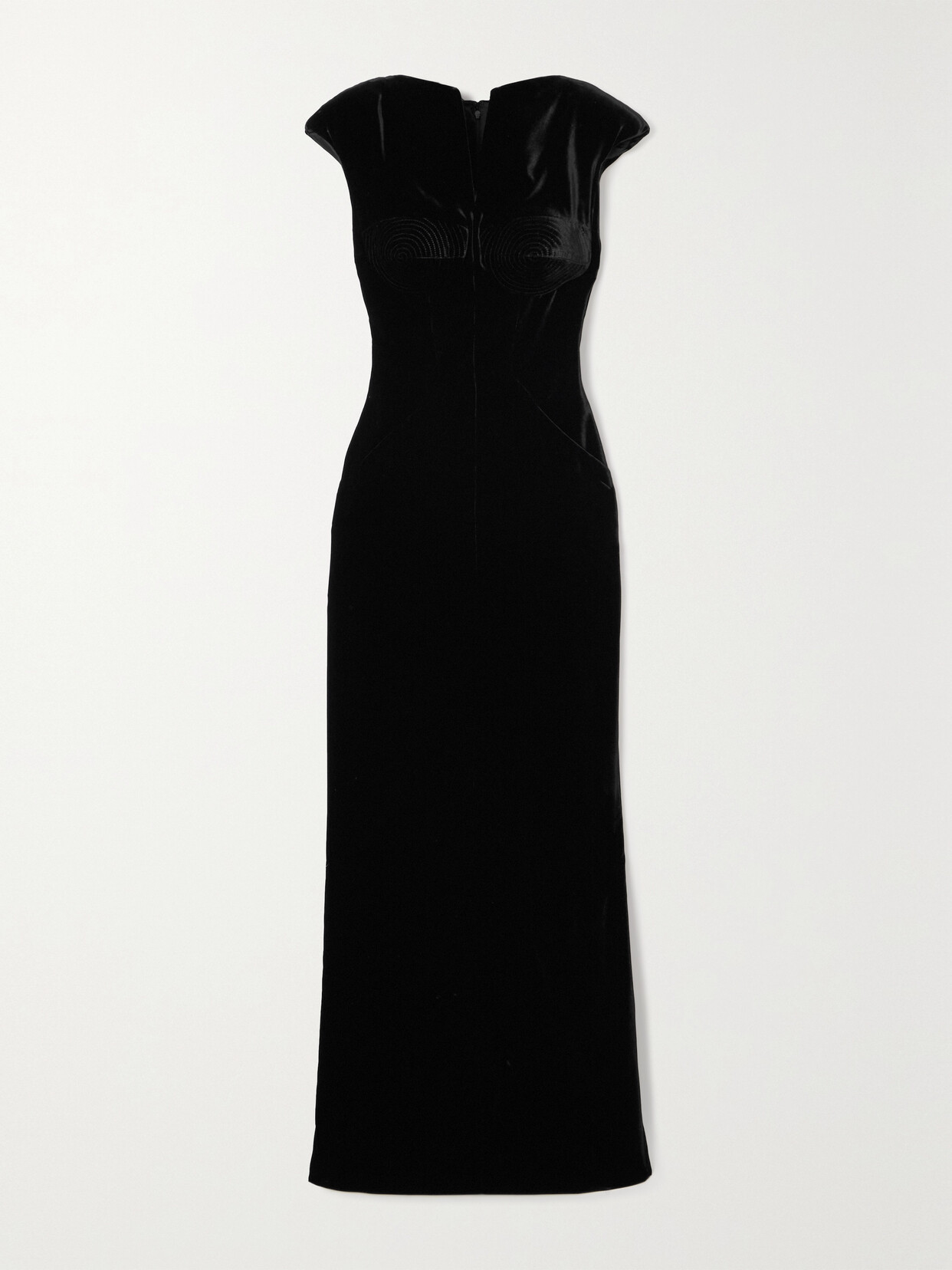 TOM FORD - Embroidered Velvet Gown - Black