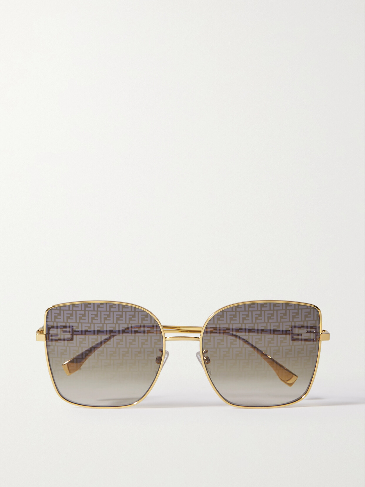 Fendi Baguette Oversized Square-frame Gold-tone Sunglasses