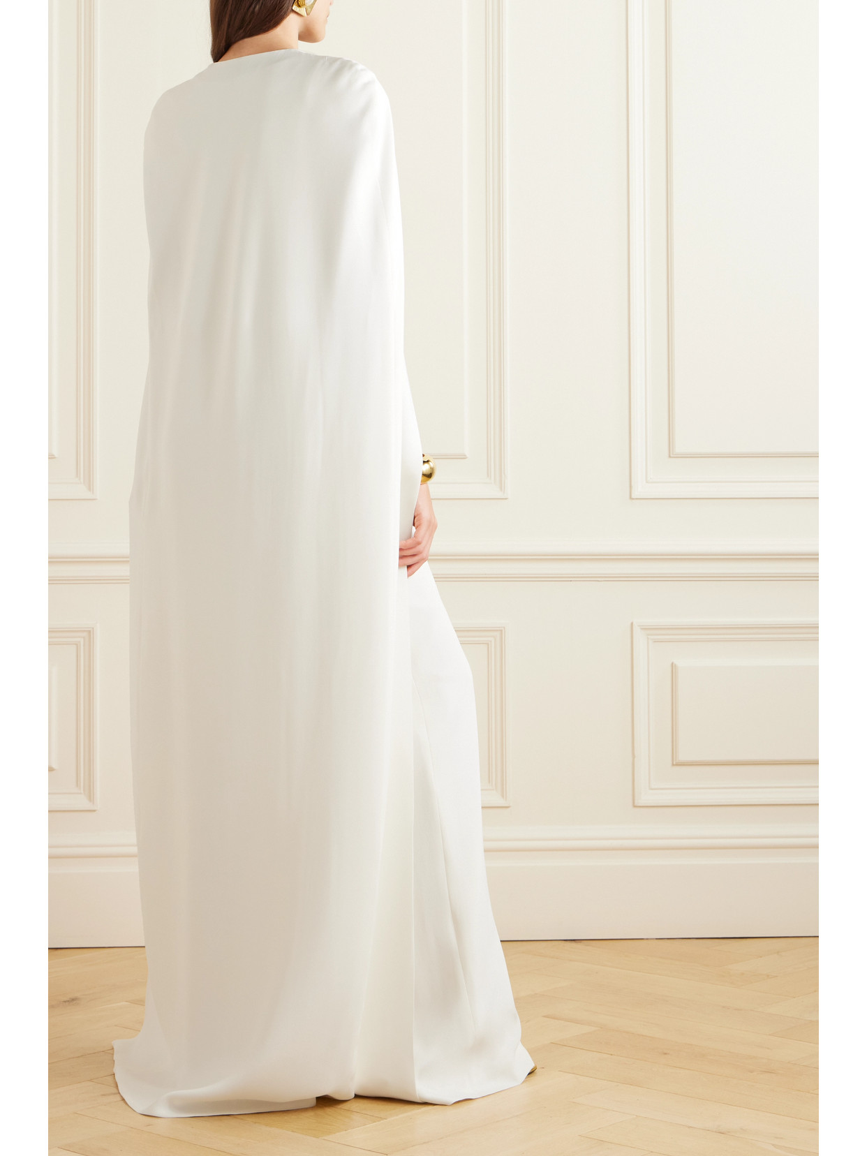 Tom Ford Silk Evening Cape In White