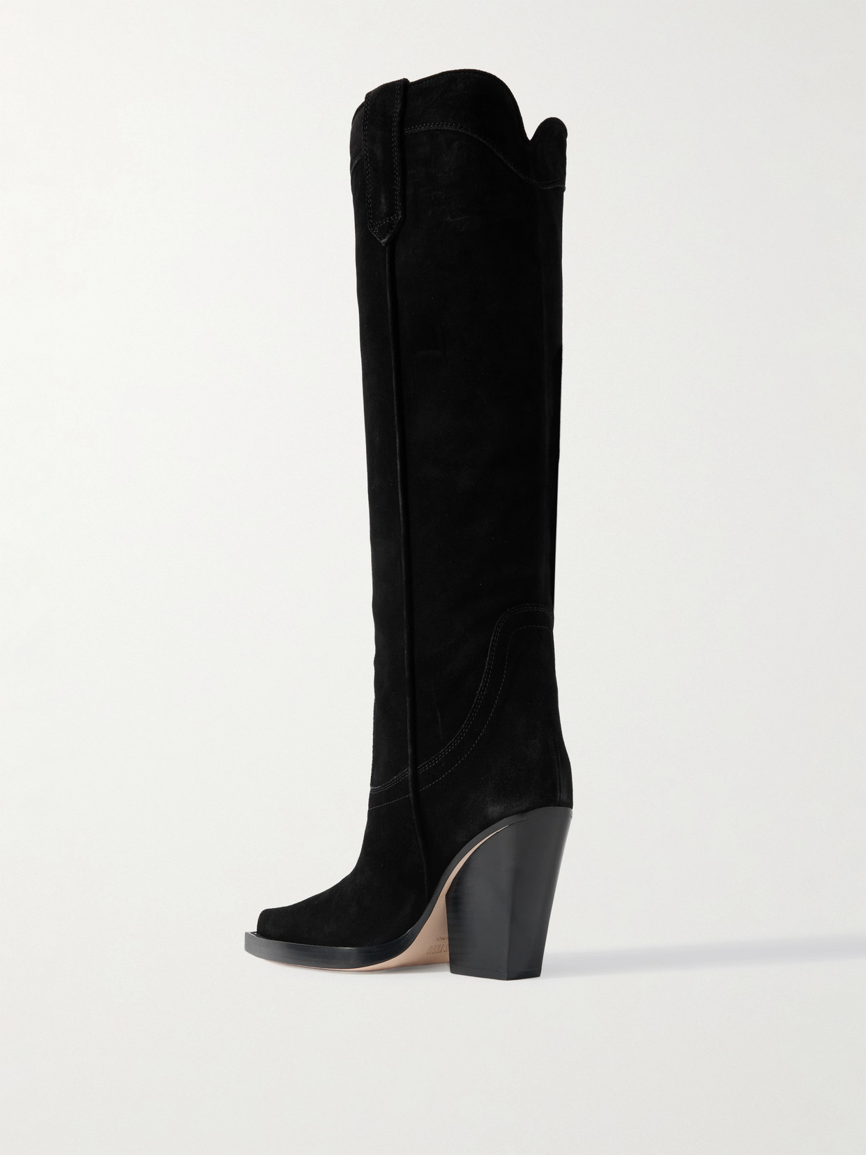 Paris Texas El Dorado Embroidered Snake-effect Leather Cowboy Boots In Black