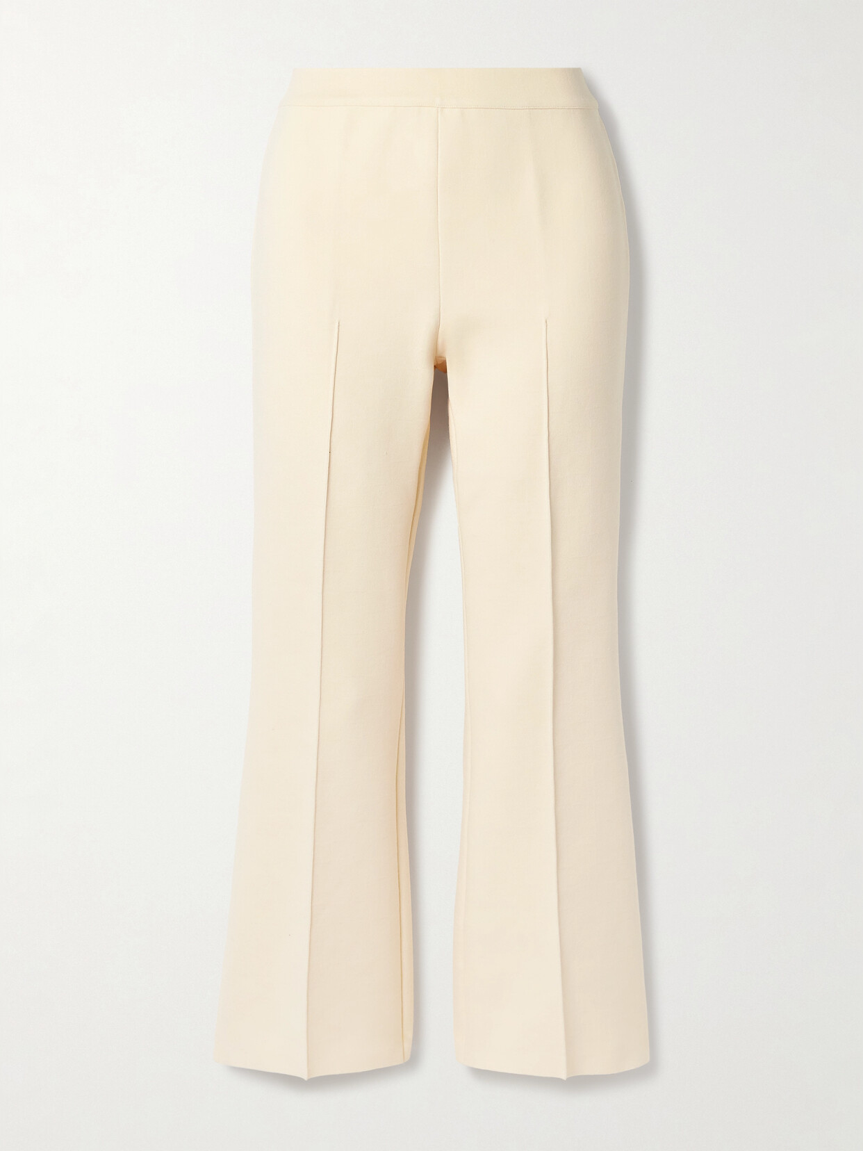 HIGH SPORT - Kick Cropped Stretch-cotton Flared Pants - White