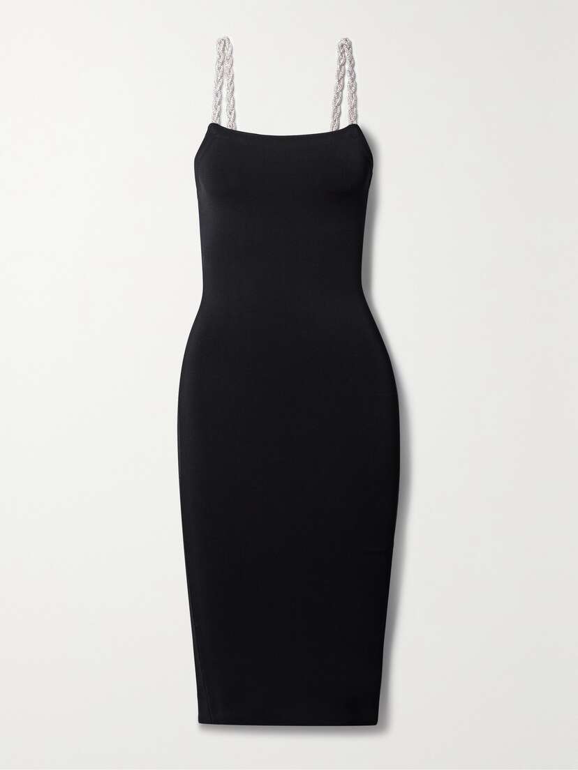 Alice + Olivia Valda Crystal-embellished Stretch-ponte Dress
