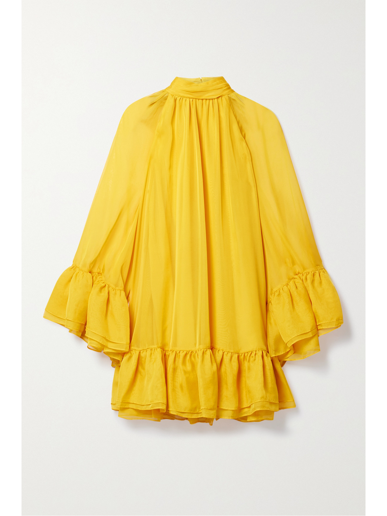 Alice + Olivia - Erna Ruffled Chiffon Mini Dress - Yellow