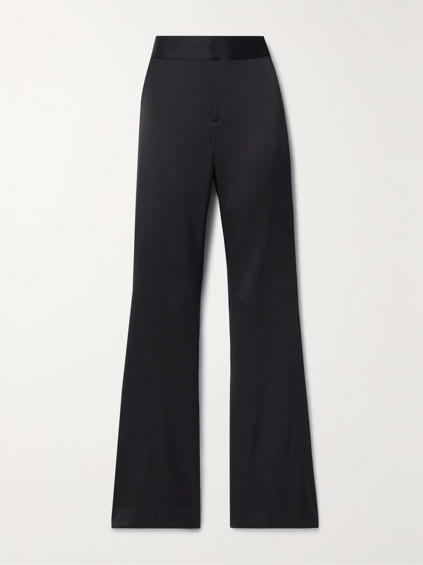 Alice + Olivia Deanna Stretch Duchesse-satin Straight-leg Pants