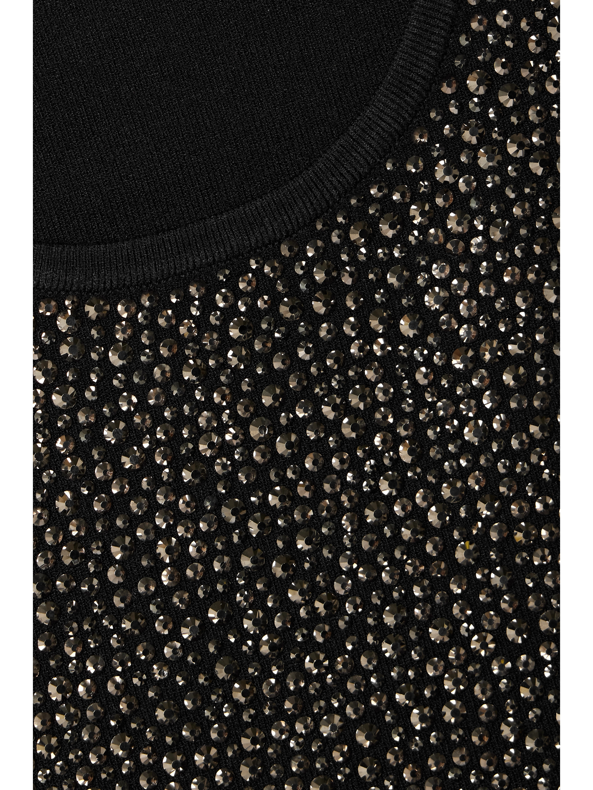 alice + olivia Darina cropped crystal-embellished stretch-knit top thumbnail