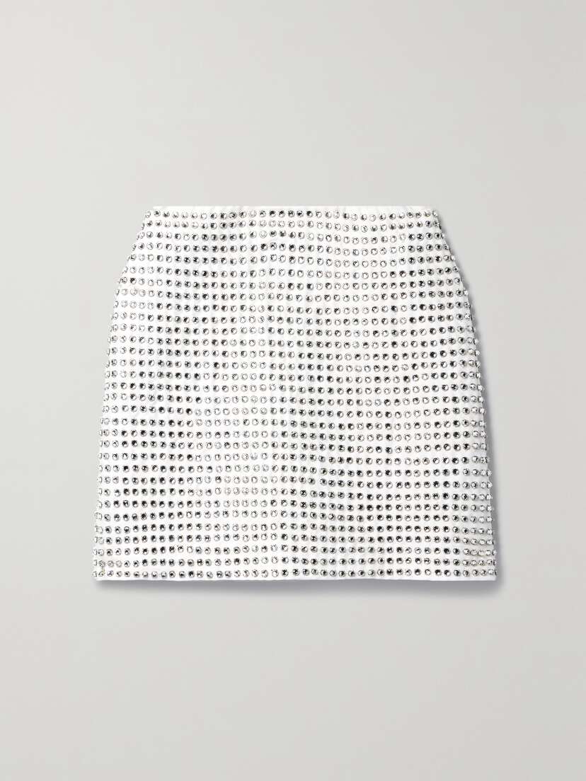Alice + Olivia Riley Crystal-embellished Satin Mini Skirt