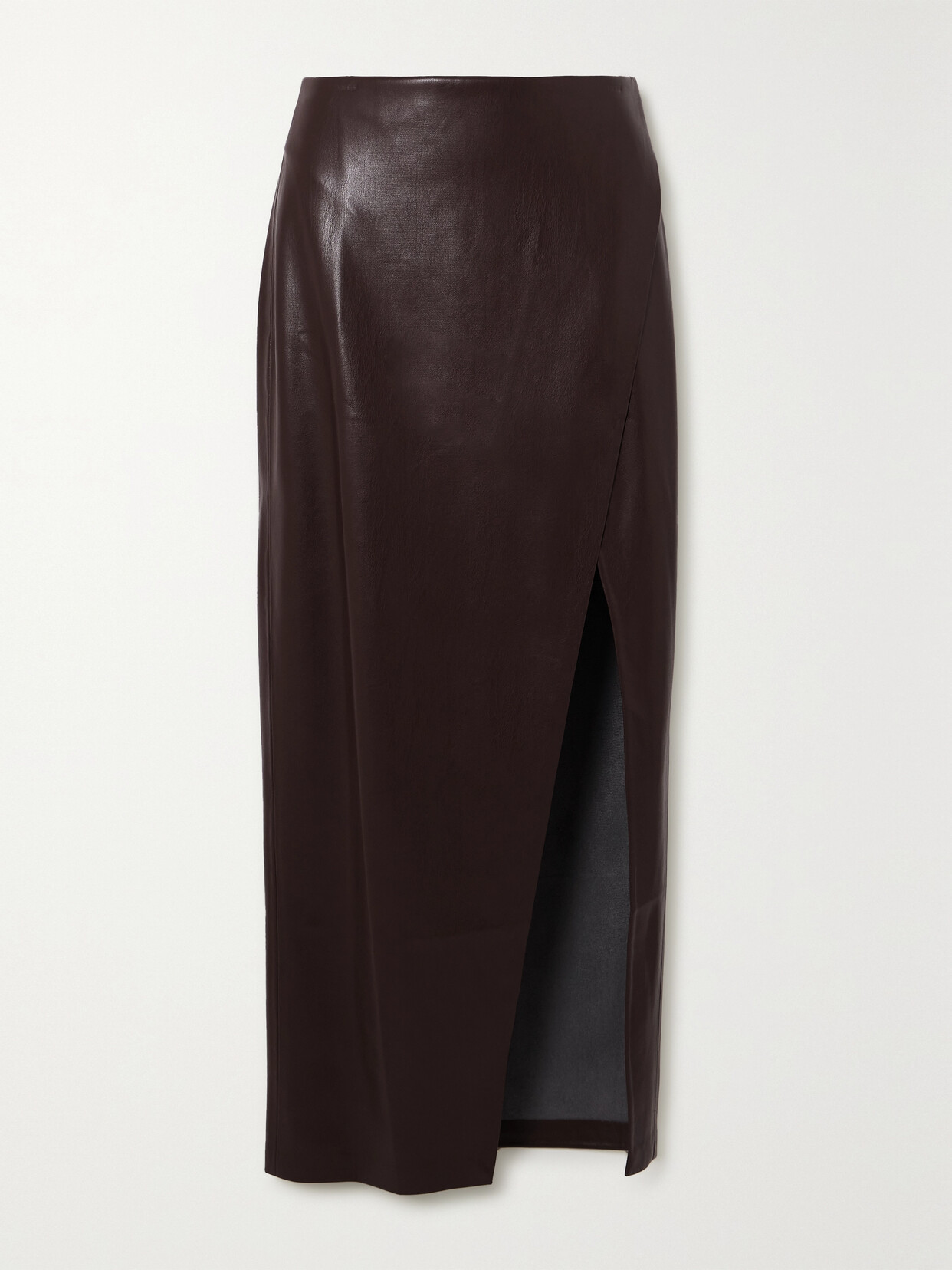 Alice + Olivia - Siobhan Wrap-effect Vegan Leather Maxi Skirt - Brown